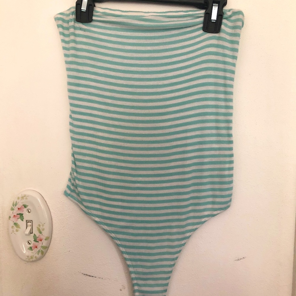 PacSun Striped Strapless Tube Bodysuit